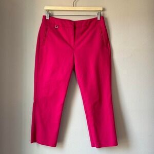 Adrianna Papell Bright Pink Cropped Trousers Size 8